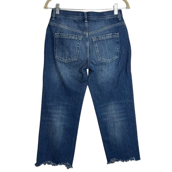 Free People Maggie Straight Raw Hem Crop Jeans Button Fly OB832365 Womens Sz 25 - Picture 3 of 7